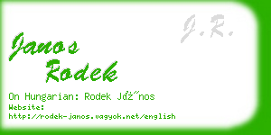 janos rodek business card